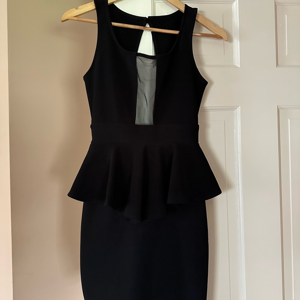 Elegant Black Peplum Dress